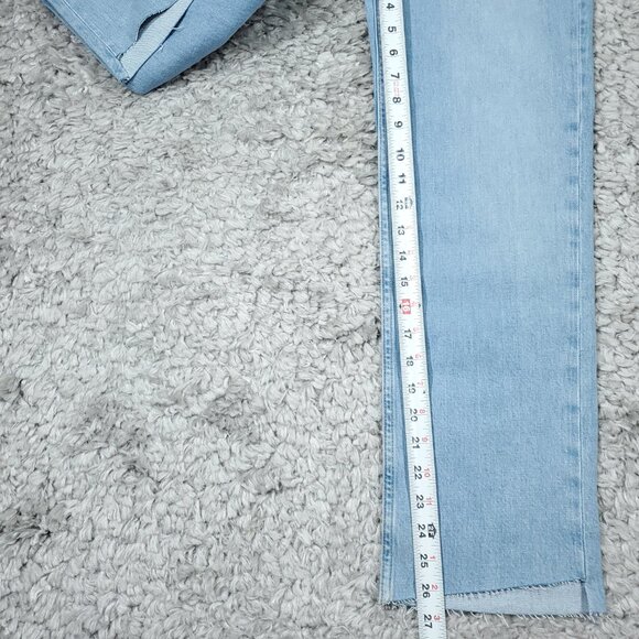 Rails Topanga Crop Straight Jeans Light Blue Mist Step Hem Size 23 Button Fly - Picture 8 of 9